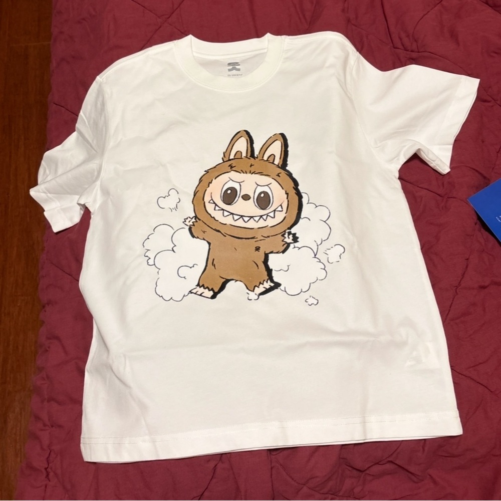 Labubu White Graphic T-Shirt the monsters toffee